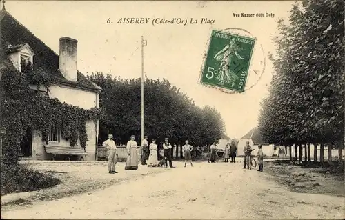Ak Aiserey Côte d’Or, La Place, Anwohner