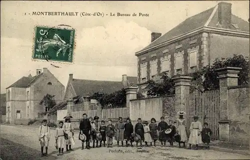 Ak Montberthault Cote d'Or, Le Bureau de Poste
