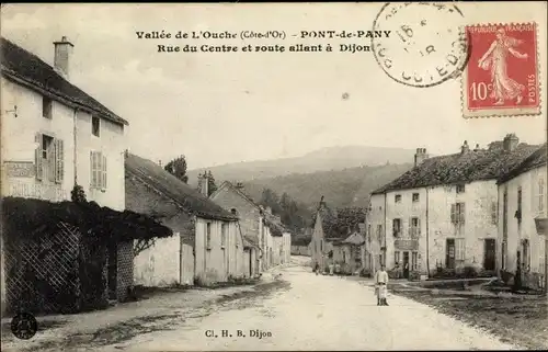 Ak Bligny sur Ouche Côte-d’Or, La Vallée de l'Ouche, Rue du Centre