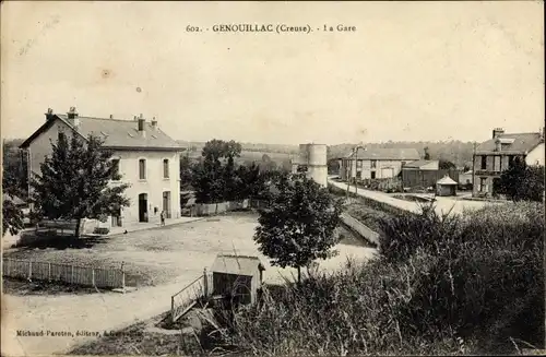 Ak Genouillac Creuse, La Gare