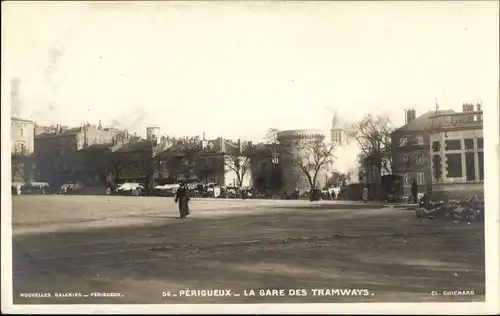 Ak Périgueux Nouvelle-Aquitaine Dordogne, La Gare des Tramways