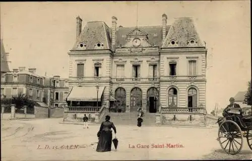 Ak Caen Calvados, Gare Saint Martin, Bahnhof