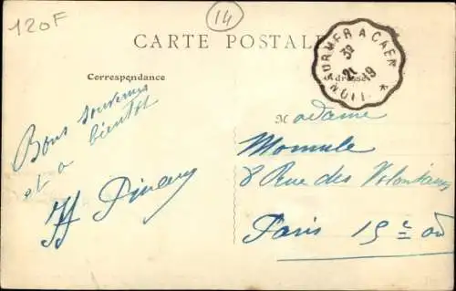 Ak Colleville sur Orne Calvados, Route de Caen