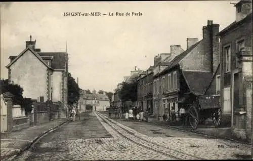 Ak Isigny sur Mer Calvados, La Rue de Paris