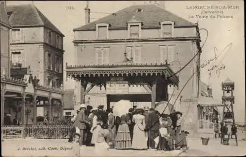 Ak Langrune sur Mer Calvados, La Vente du Poisson