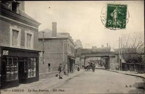 Ak Lisieux Calvados, La Rue Fournet