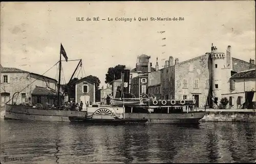 Ak Île de Ré Charente Maritime, Le Coligny à Quai St. Martin de Ré