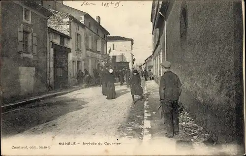Ak Mansle Charente, Arrivée du Courrier