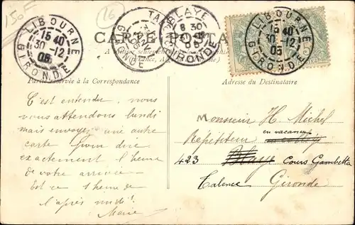 Ak Mansle Charente, Arrivée du Courrier