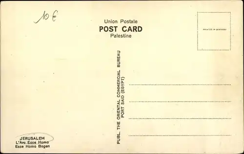 Ak Jerusalem Israel, The Ecce Homo Arch, Ecce-Homo-Bogen