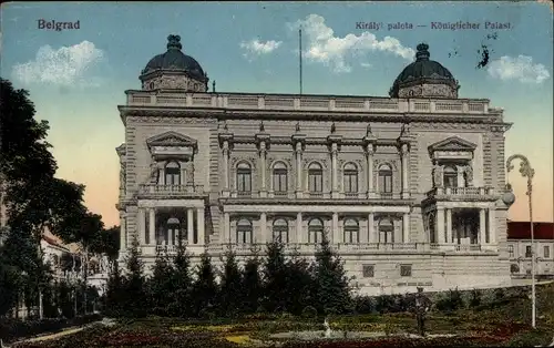 Ak Belgrad Beograd Serbien, Palais Royal, königlicher Palast