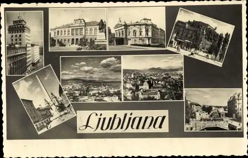Ak Ljubljana Laibach Slowenien, Gesamtansicht, Brücke, Gebäude