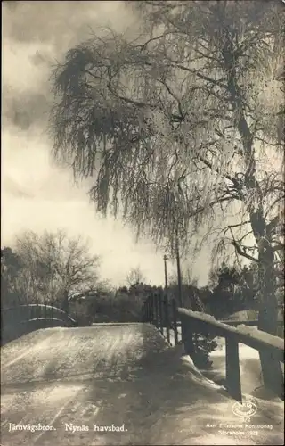 Ak Järnvägsbron Stockholm Schweden, Nynäs havsbad, Winter