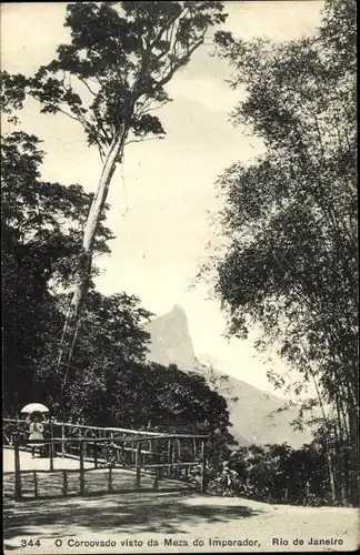 Ak Rio de Janeiro Brasilien, O Corcovado visto da Mesa do Imperador