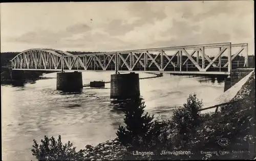 Ak Långsele Schweden, Eisenbahnbrücke