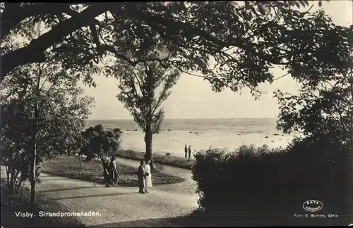 Ak Visby Wisby Schweden, Strandpromenaden