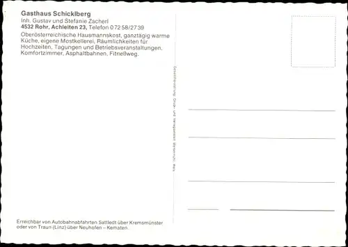 Ak Achleiten Schärding in Oberösterreich, Gasthaus Schicklberg