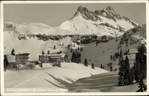 Ak Schröcken Vorarlberg, Sporthotel Körbersee mit Karhörner, Winter