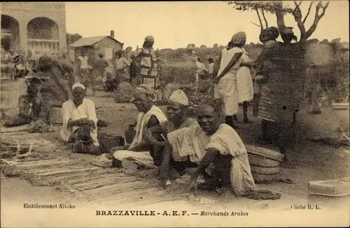Ak Brazzaville Französisch Kongo, Marchands Arabes