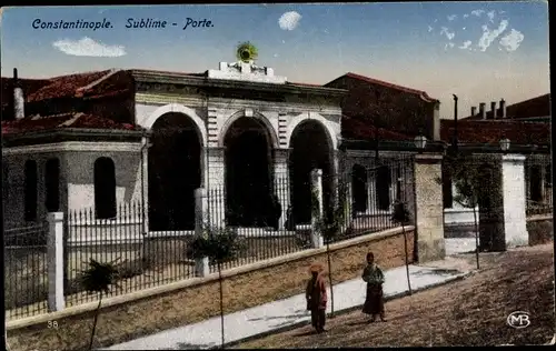 Ak Konstantinopel Istanbul Türkei, Sublime, Porte, Eingangstor, Straßenpartie