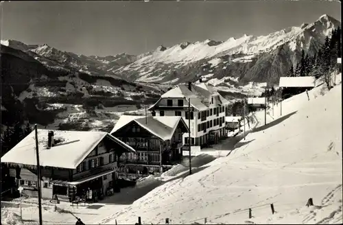 Ak Beatenberg Kanton Bern, Hotel Oberland im Winter