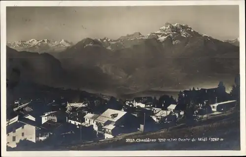 Ak Chesieres Kanton Waadt, Dents du Midi, Panorama