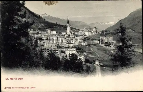 Ak Sankt Moritz Kanton Graubünden, Dorf, Gesamtansicht