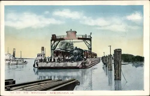 Ak New Orleans Louisiana USA, The Mastodon, Railway Barge