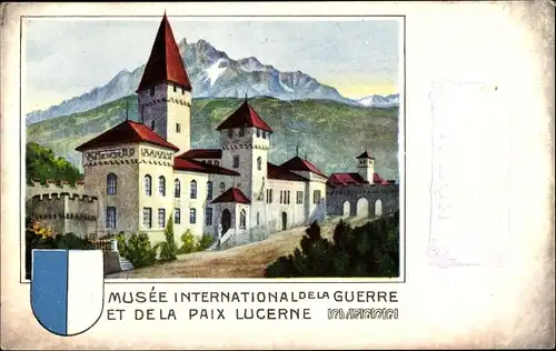 Ak Lucerne Luzern Stadt Schweiz, Musée International de la Guerre et de la Paix Lucerne, Wappen