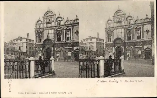 Stereo Ak Venezia Venedig Veneto, St. Markus Schule