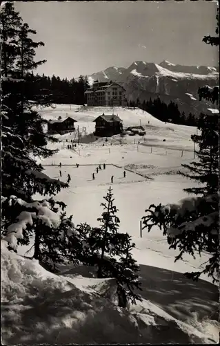 Ak Montana Vermala Kanton Wallis Schweiz, La Patinoire et 'Hôtel du Parc