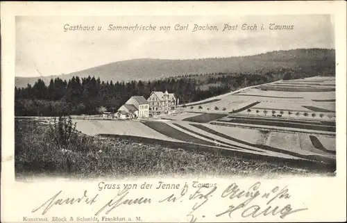 Ak Esch Waldems im Taunus, Gasthaus, Gruß von der Tenne