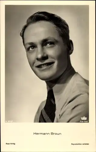 Ak Schauspieler Hermann Braun, Portrait, Ross 3315/1