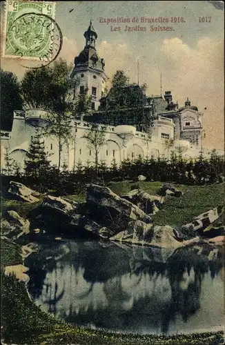 Ak Bruxelles Brüssel, Exposition 1910, Les Jardins Suisses, Weltausstellung