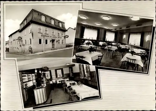 Ak Usingen im Taunus Hessen, Hotel zur goldenen Sonne, Speisesaal, Außenansicht