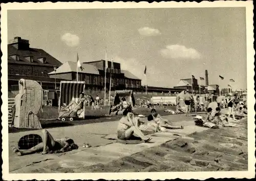 Ak Wilhelmshaven in Niedersachsen, Strandpartie am Südstrand, Strandkörbe