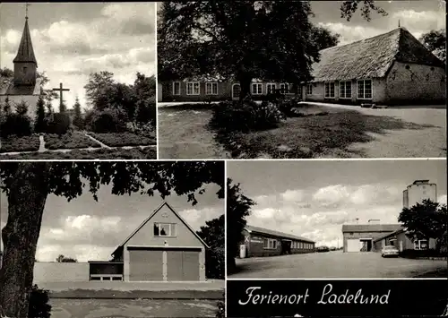 Ak Ladelund Nordfriesland, Straßenpartien, Kirche