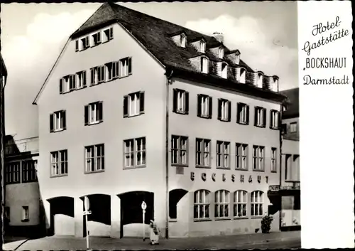 Ak Darmstadt in Hessen, Hotel Gaststätte Bockshaut, Kirchstraße 7