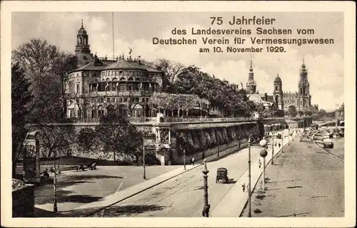 Ak Dresden, Belvedere mit Brühlscher Terrasse, 75 Jahrfeier Verein für Vermessungswesen 1929