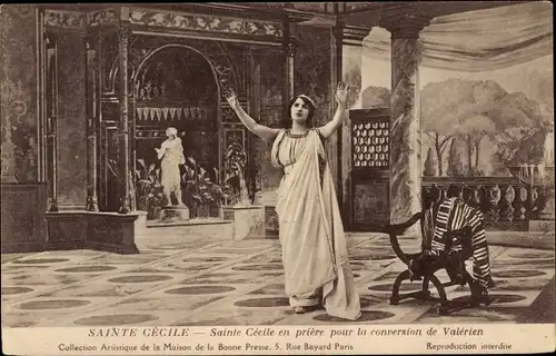 Ak Theaterszene, Sainte Cecile en priere pour la conversion de Valerien