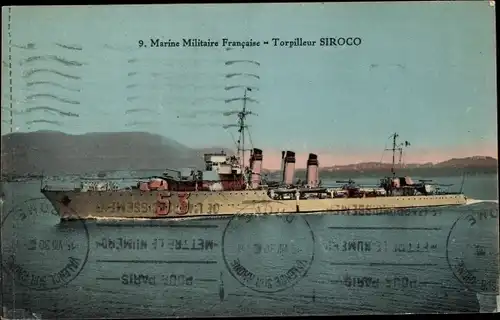 Ak Französisches Kriegsschiff, Torpilleur Siroco