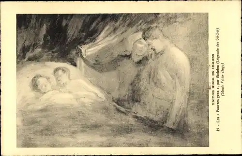 Künstler Ak Steinlen, Victor Hugo en Images, Les Pauvres gens