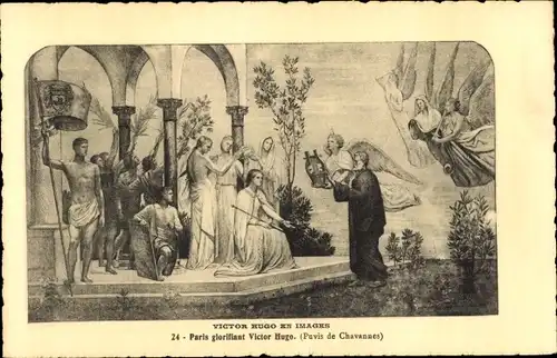 Künstler Ak Puvis de Chavannes, Pierre, Victor Hugo en Images, Paris glorifiant Victor Hugo