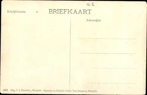 Ak Zeeland Niederlande, Watervloed 1906, Boerderij in den Eng. Polder