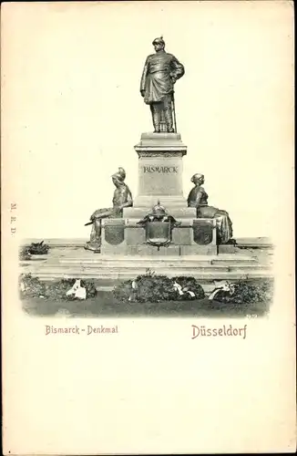 Ak Düsseldorf am Rhein, Bismarck Denkmal