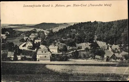 Ak Grund Mohorn Wilsdruff Sachsen, Panorama mit Tharandter Wald