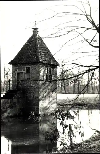 Foto Ak Breklenkamp Overijssel, Turm in Gewässer