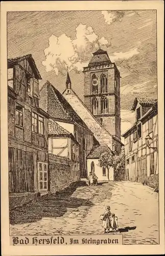 Ak Bad Hersfeld Hessen, Im Steingraben, Kirche