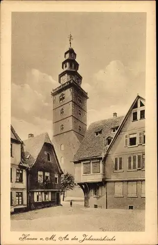 Ak Hanau am Main, an der Johanniskirche
