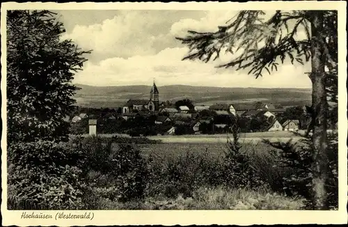 Ak Horhausen im Westerwald, Ortsansicht mit Umgebung, Kirche